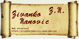 Živanko Manović vizit kartica